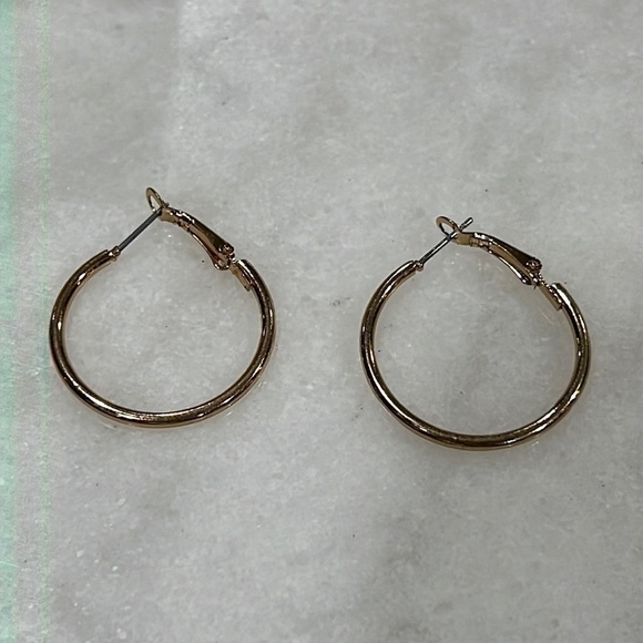 Gold Plated Hoop Earrings - Picture 2 of 4